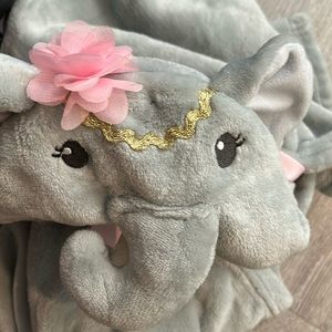 NEW (great GIFT) Little Treasures Fleece Elephant Hooded Blanket 28x40 Plush